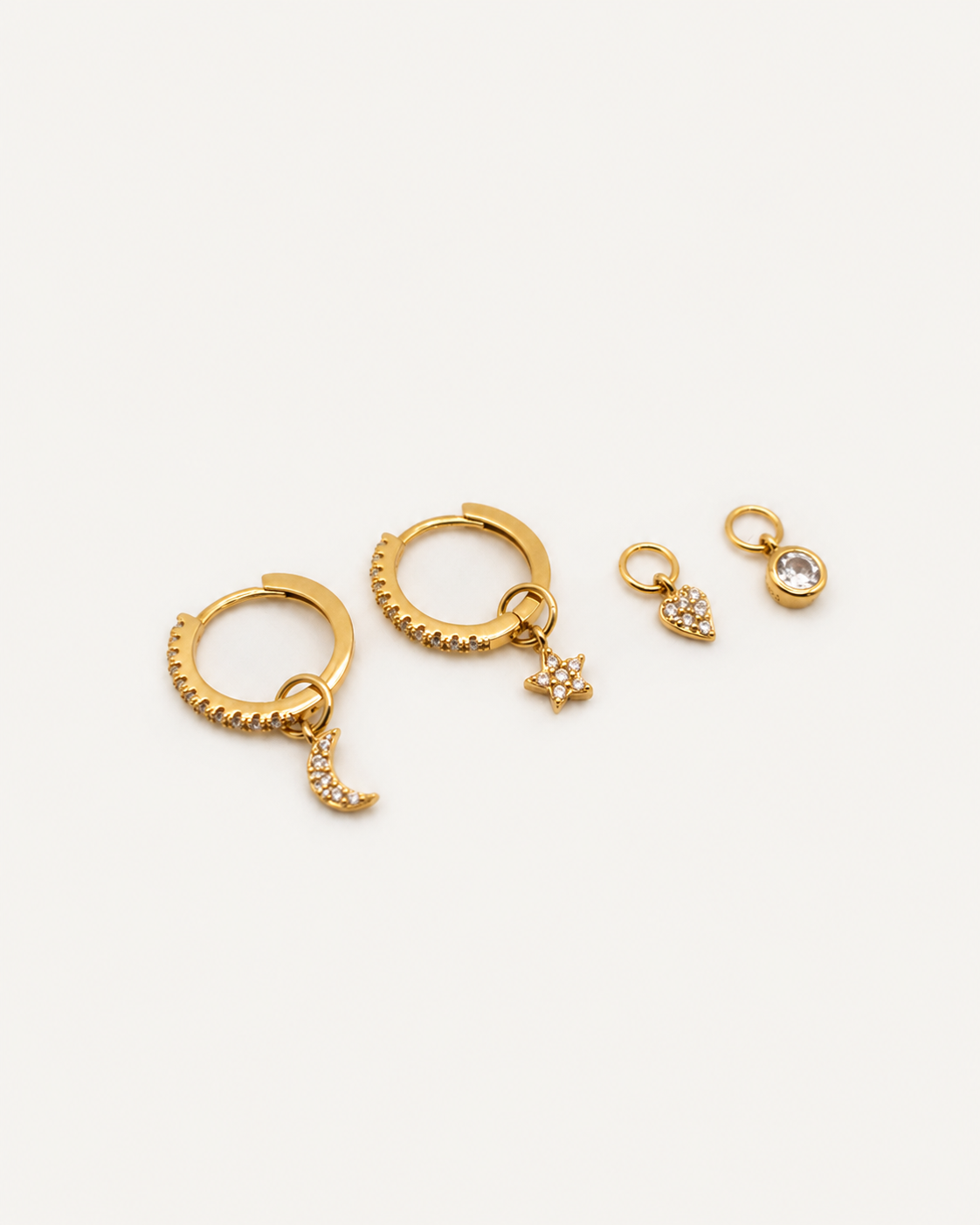 Pack Aritos Charms White Gold