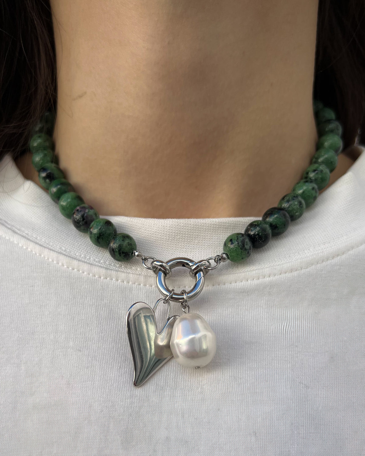 Charm Corazón Chunky Silver