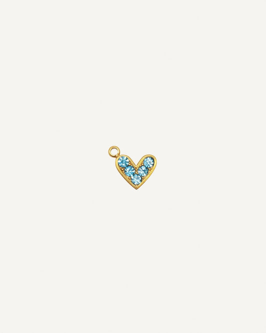 Charm Corazón Azul Gold