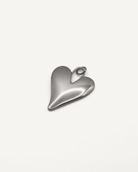 Charm Corazón Chunky Silver