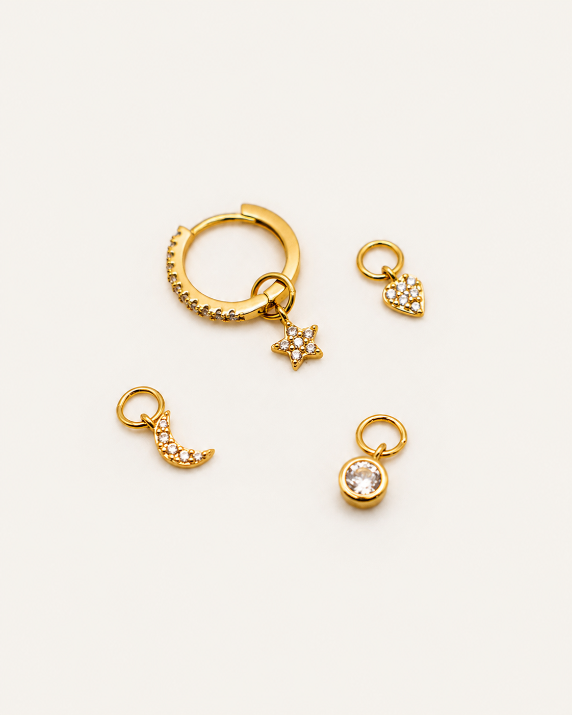 Pack Aritos Charms White Gold