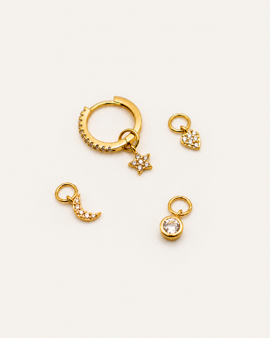 Pack Aritos Charms White Gold