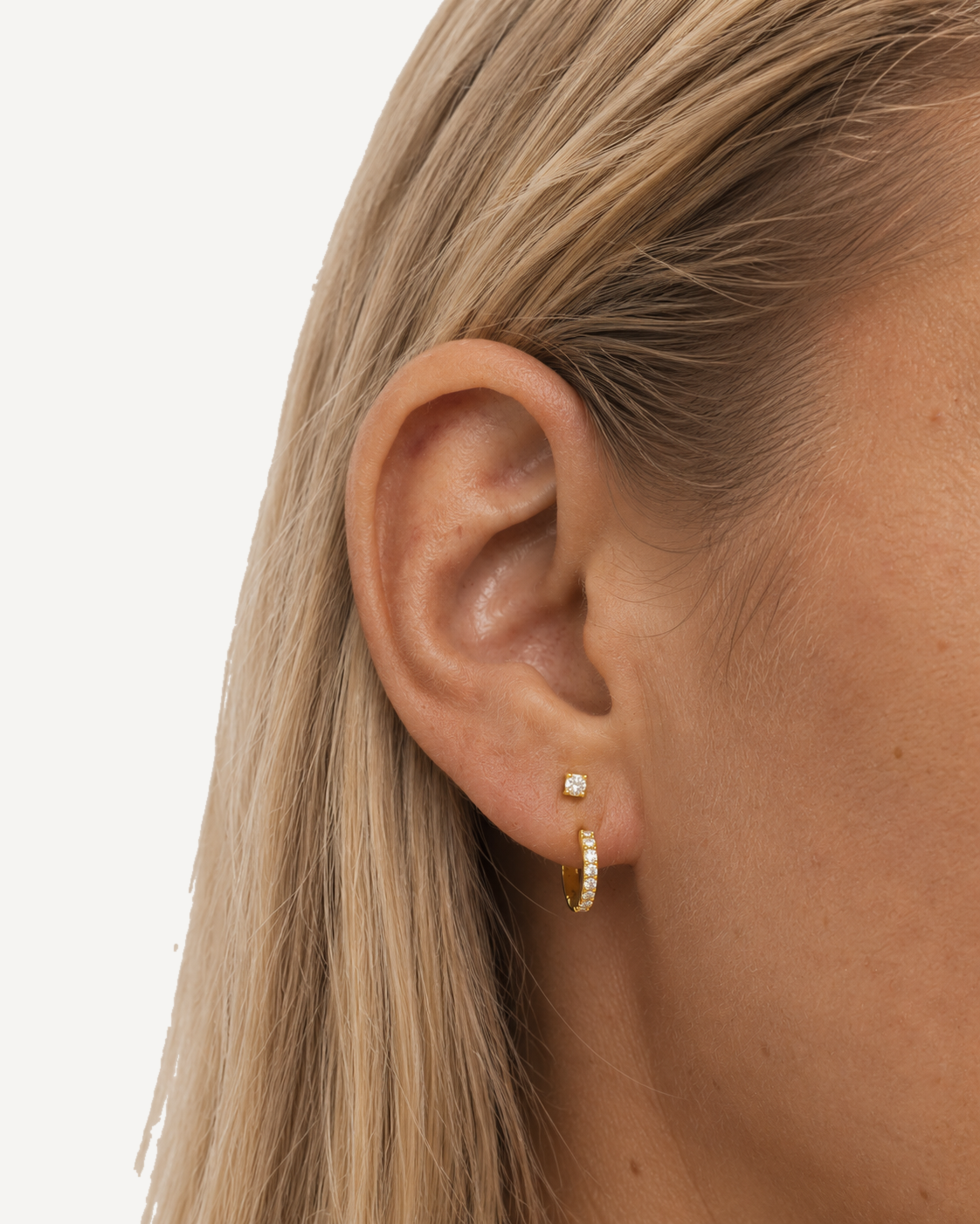 Pendiente Kaia Blanco Gold