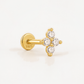 Pendiente Flora Blanco Gold