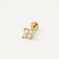 Pendiente Flora Blanco Gold
