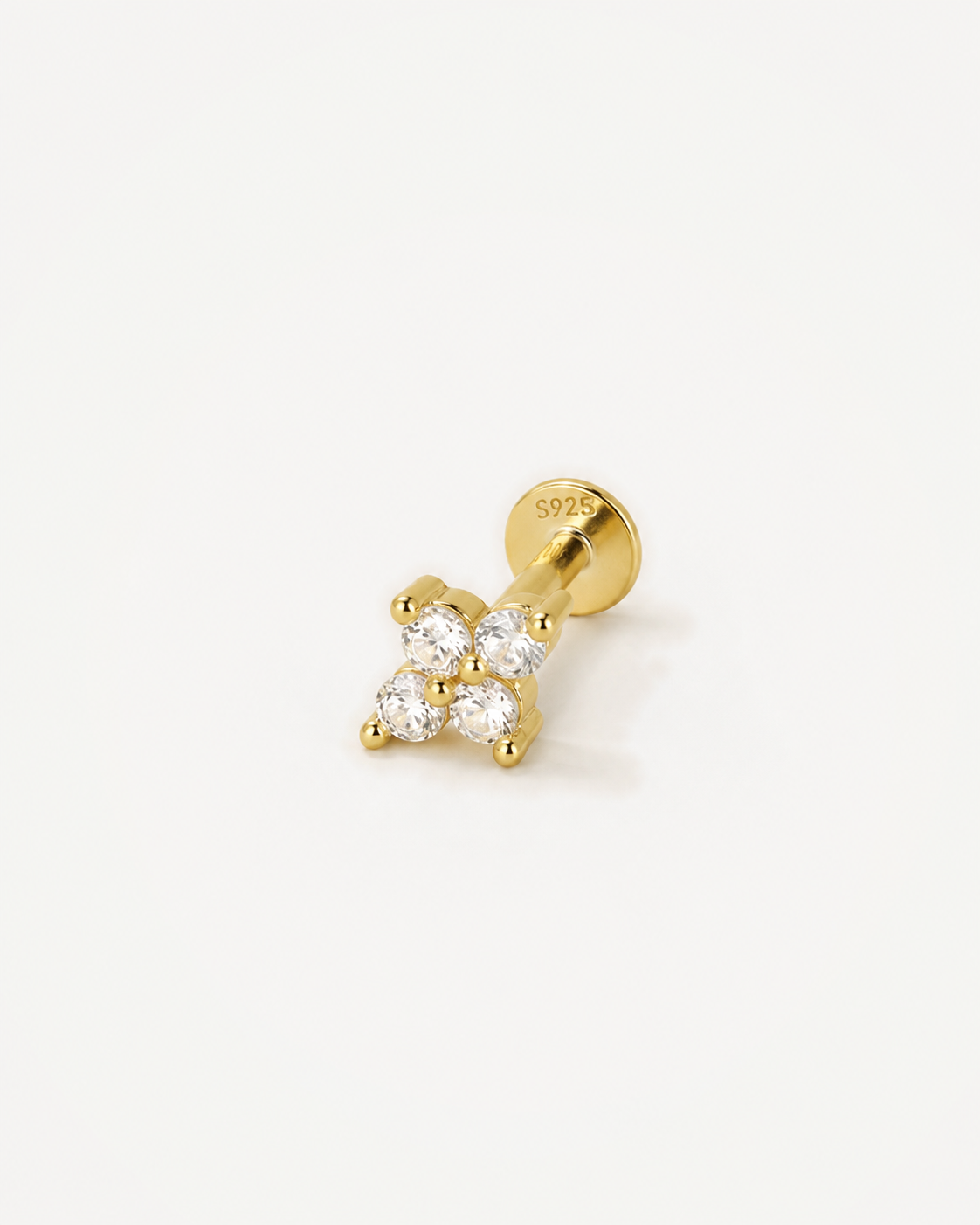 Pendiente Flora Blanco Gold