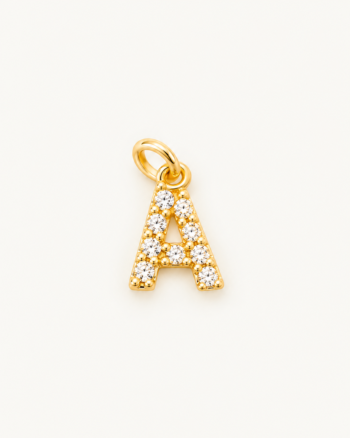 Charm letra A circonitas Gold BEOCCA