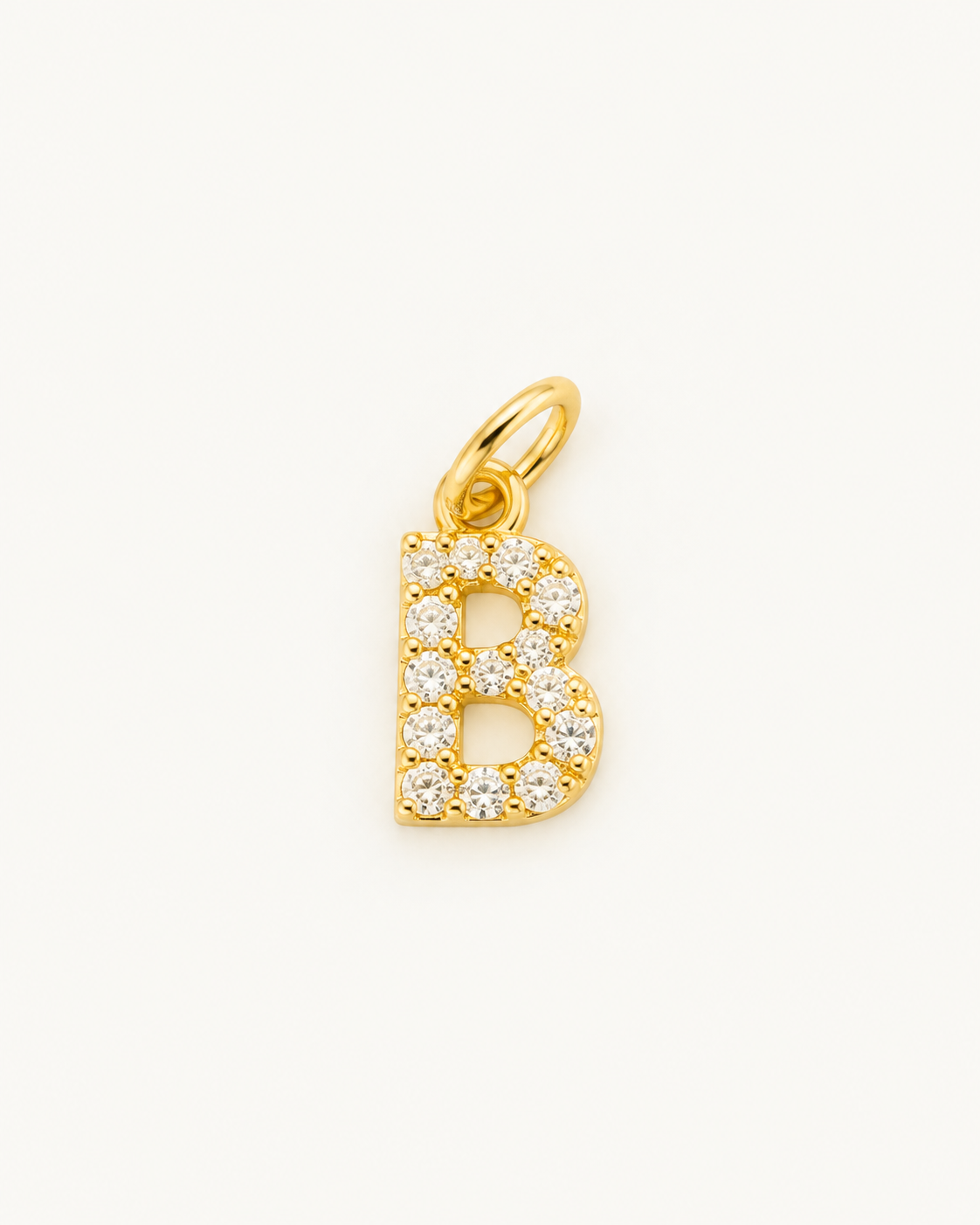 Charm letra B circonitas Gold BEOCCA
