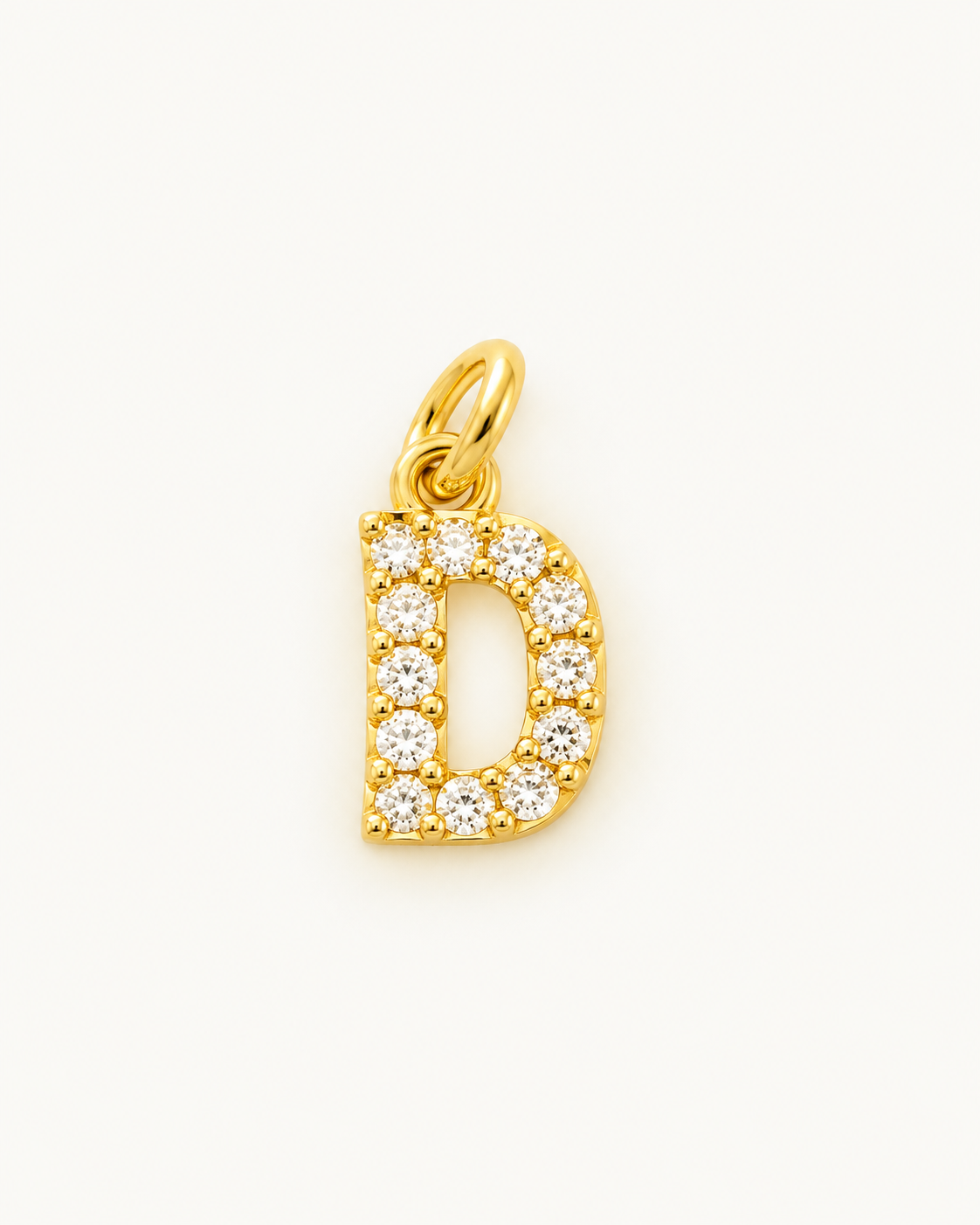 Charm letra D circonitas Gold BEOCCA