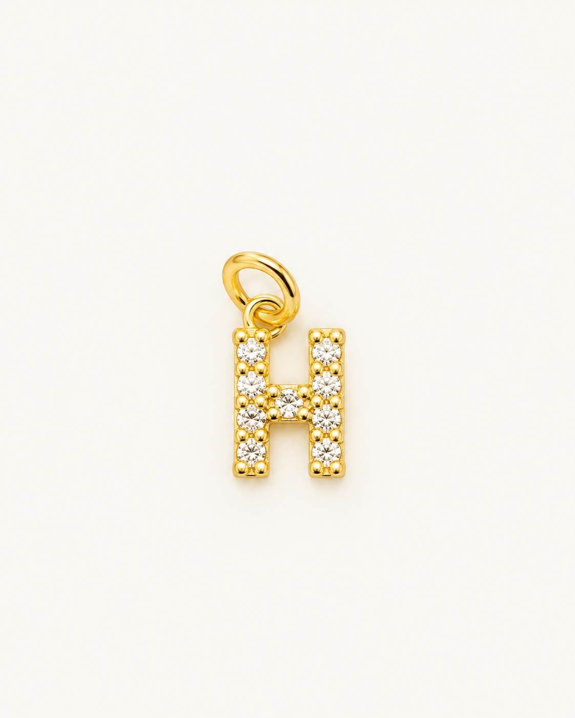 Charm letra H circonitas Gold BEOCCA