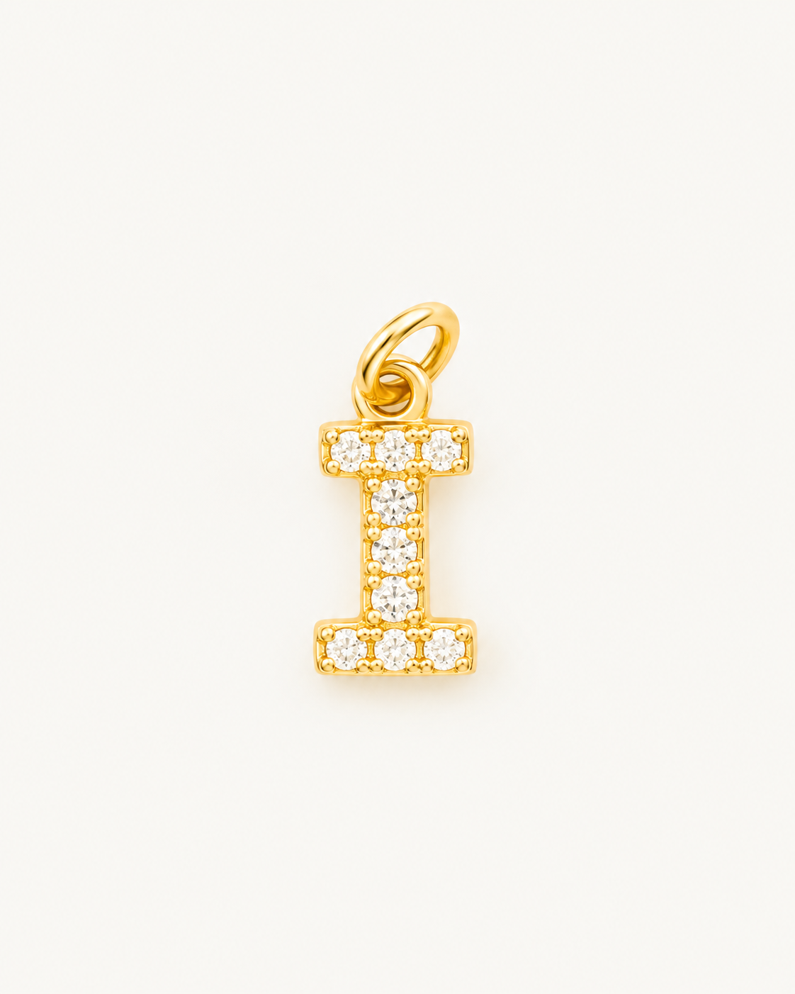 Charm letra I circonitas Gold BEOCCA