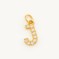 Charm letra J circonitas Gold BEOCCA