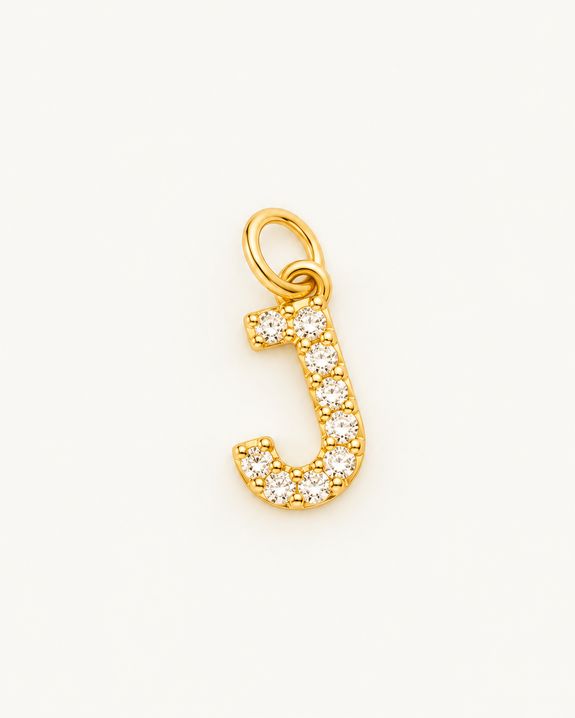 Charm letra J circonitas Gold BEOCCA