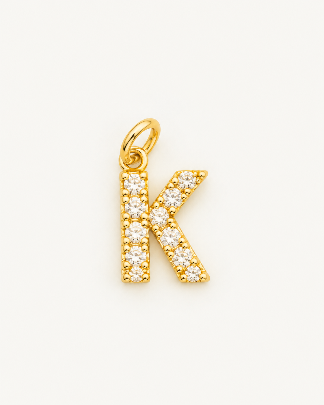 Charm letra K circonitas Gold BEOCCA