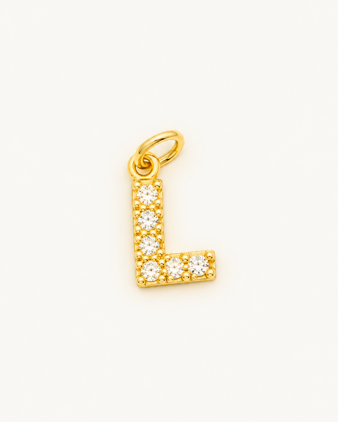 Charm letra L circonitas Gold BEOCCA