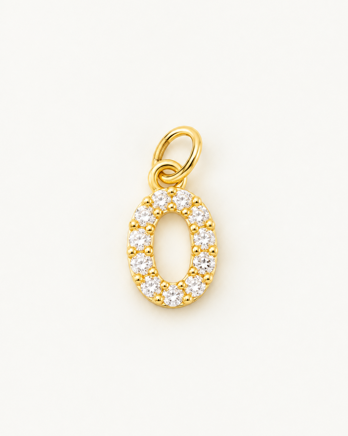 Charm letra O circonitas Gold BEOCCA