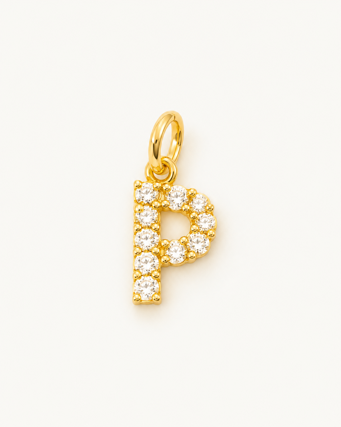 Charm letra P circonitas Gold BEOCCA
