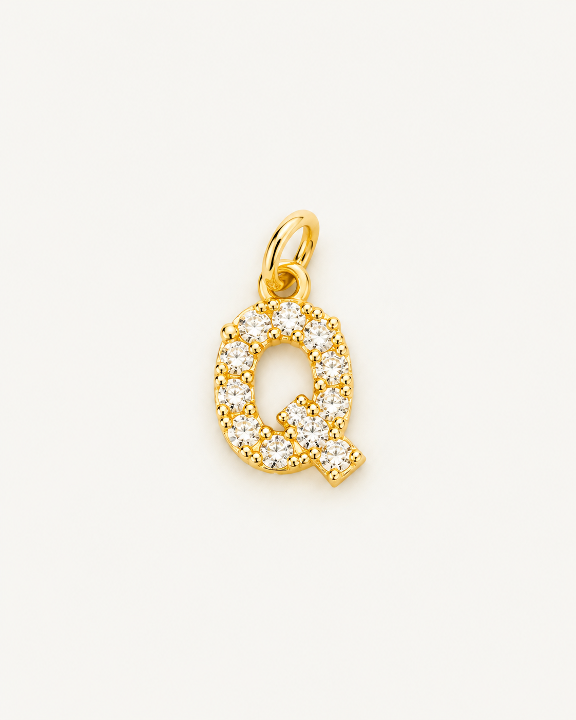 Charm letra Q circonitas Gold BEOCCA