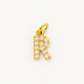 Charm letra R circonitas Gold BEOCCA