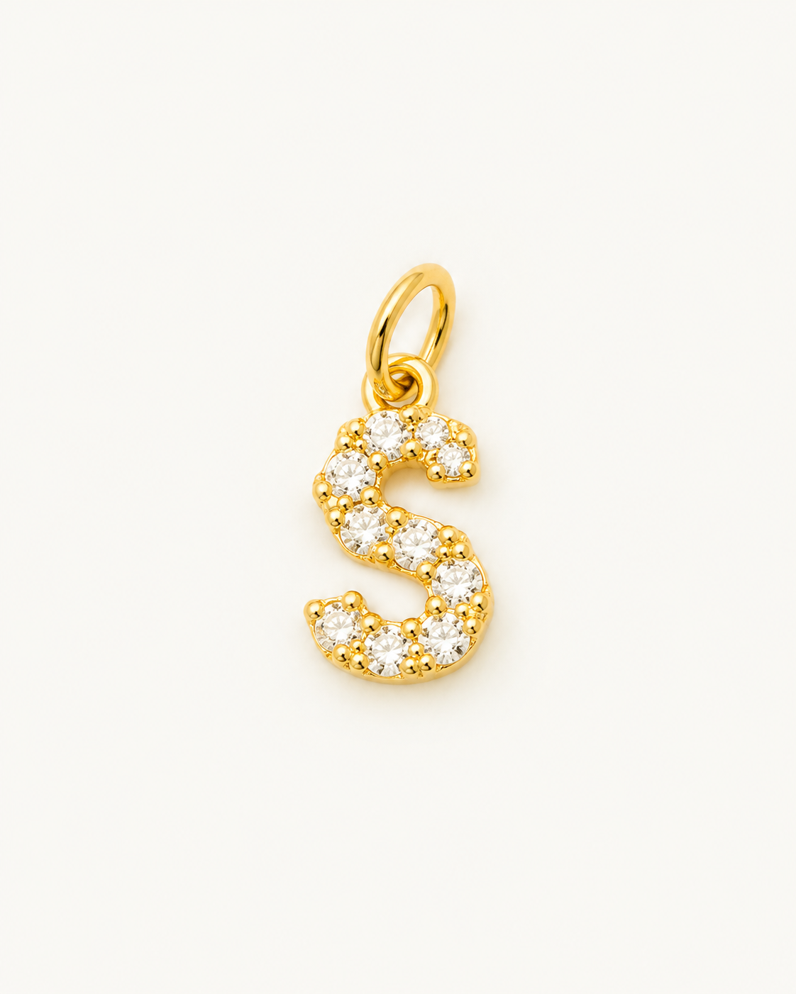 Charm letra S circonitas Gold BEOCCA