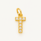 Charm letra T circonitas Gold BEOCCA