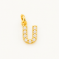Charm letra U circonitas Gold BEOCCA