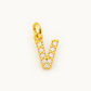 Charm letra V circonitas Gold BEOCCA