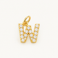 Charm letra W circonitas Gold BEOCCA