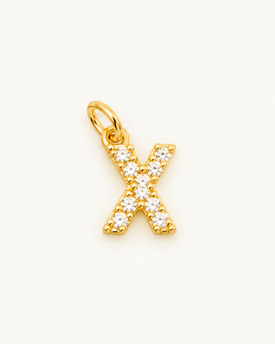 Charm letra X circonitas Gold BEOCCA