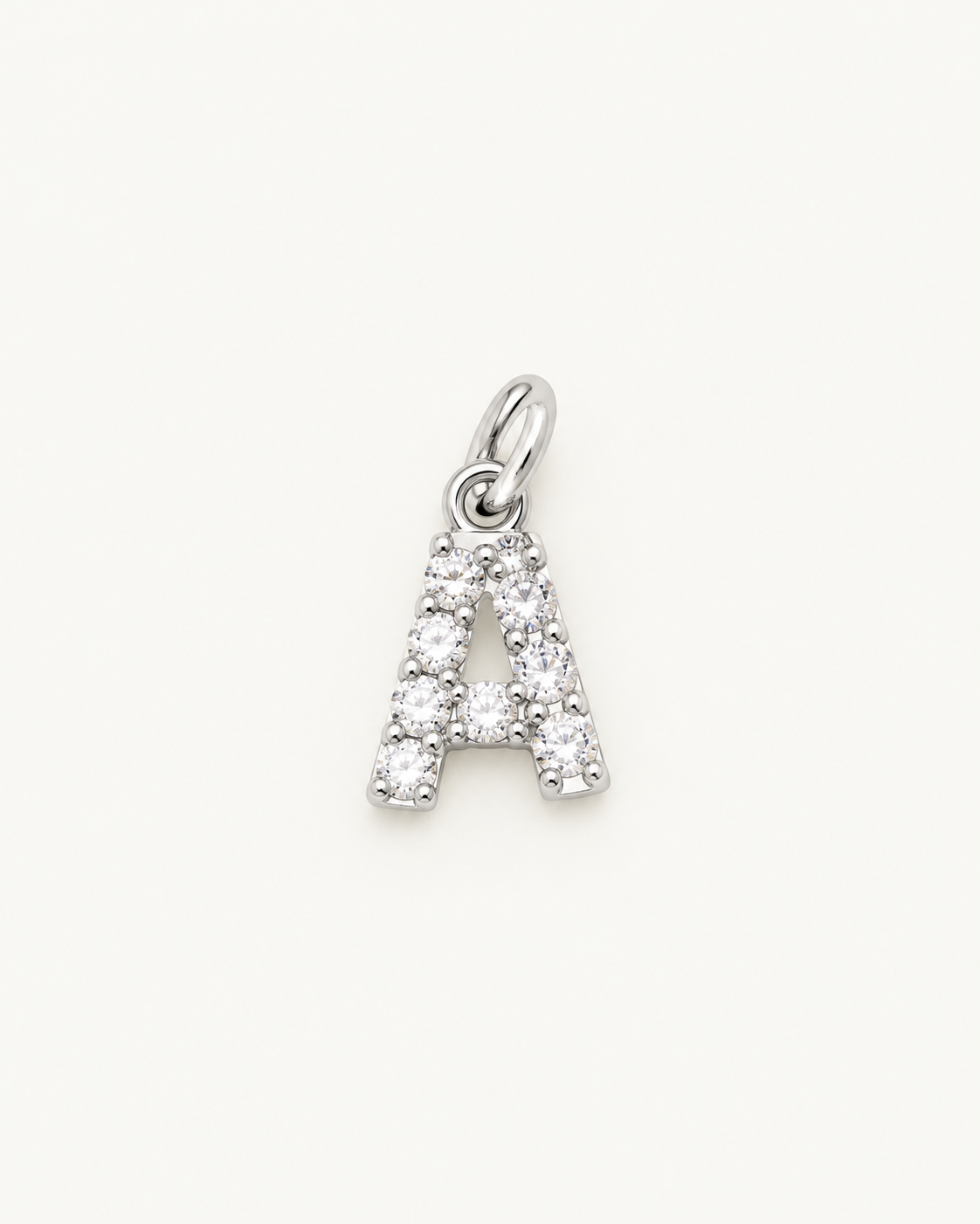 Inicial A con circonitas Silver BEOCCA