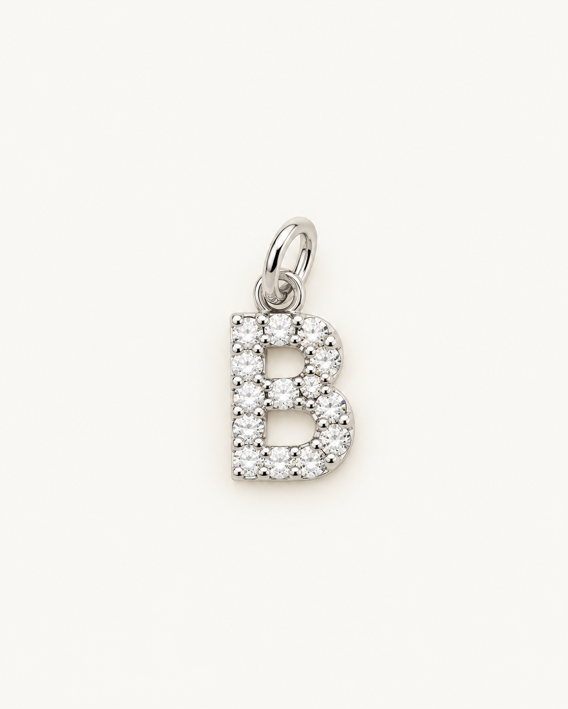Inicial B con circonitas Silver BEOCCA