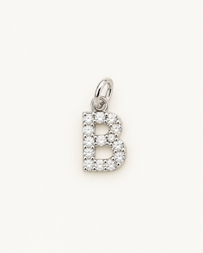 Inicial B con circonitas Silver BEOCCA