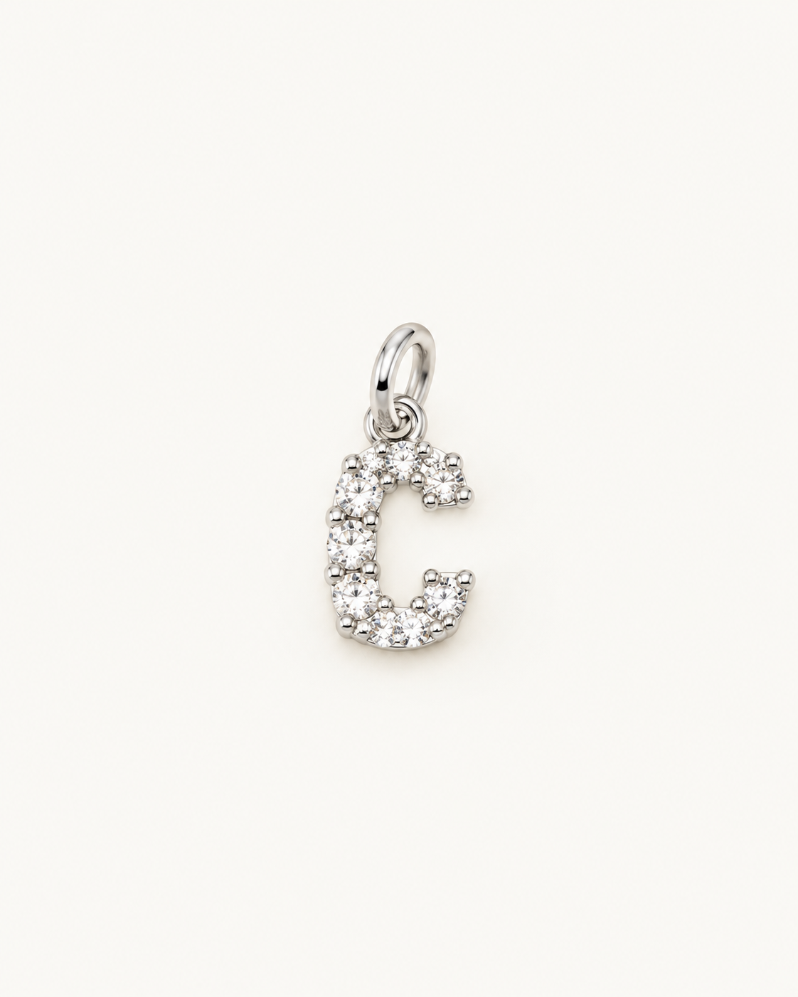 Inicial C con circonitas Silver BEOCCA