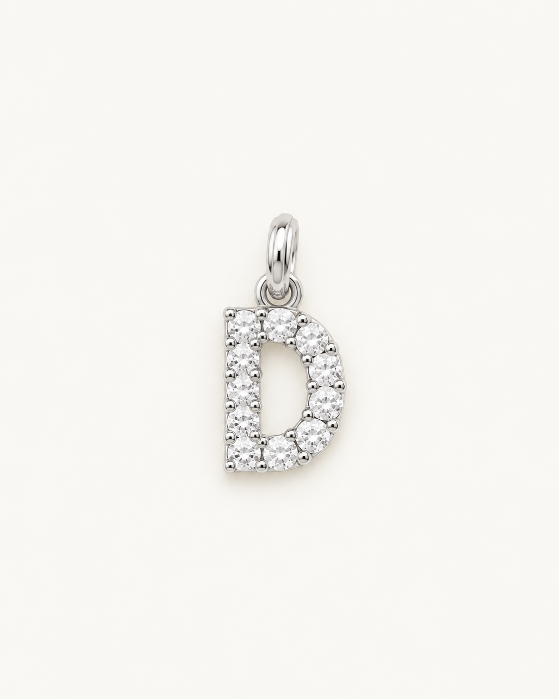 Inicial D con circonitas Silver BEOCCA