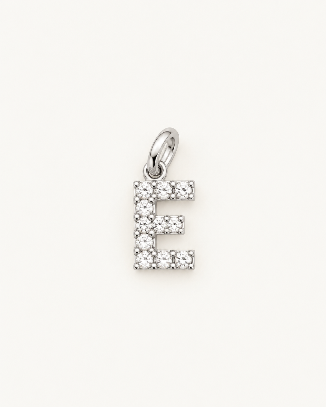 Inicial E con circonitas Silver BEOCCA