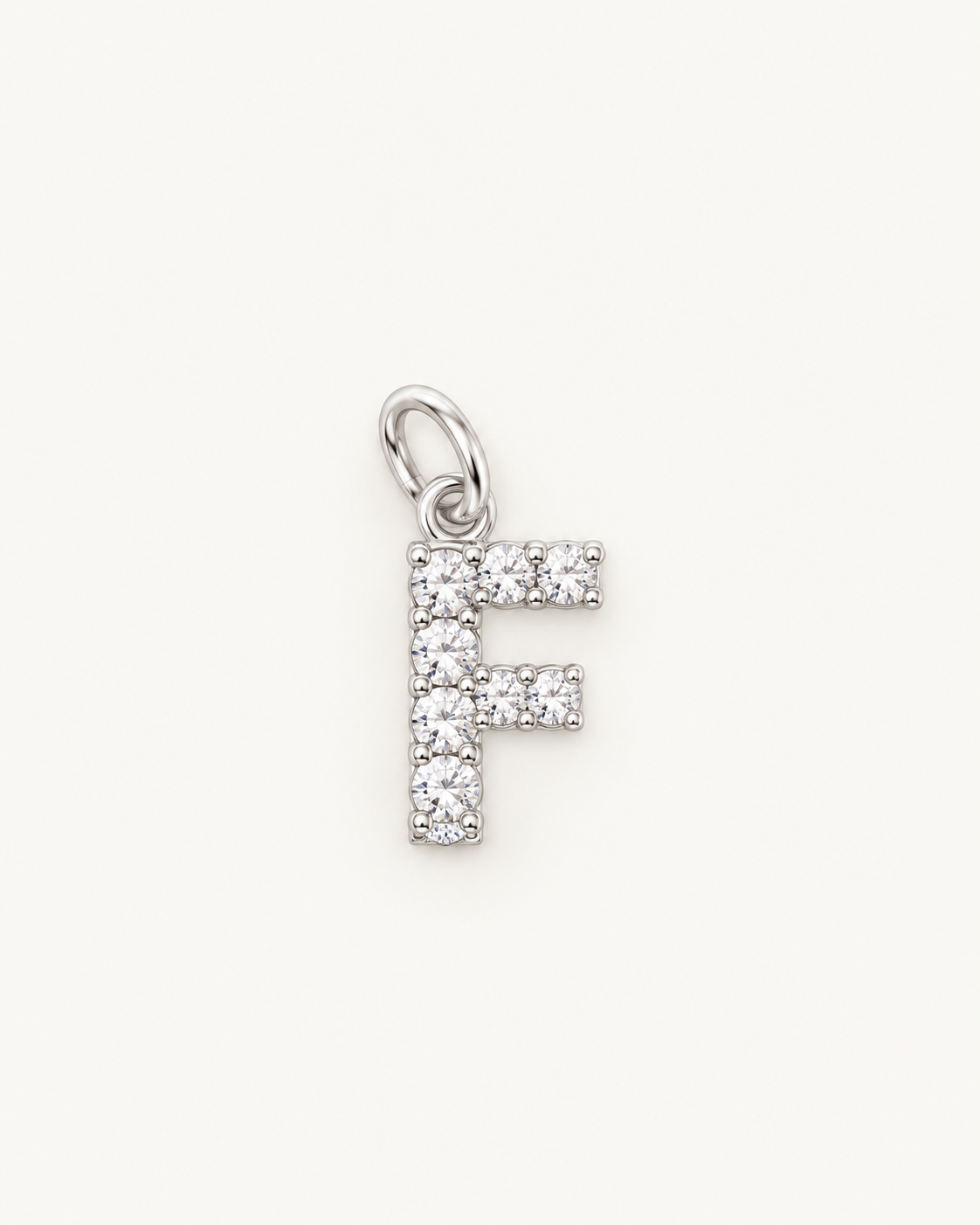 Inicial F con circonitas Silver BEOCCA