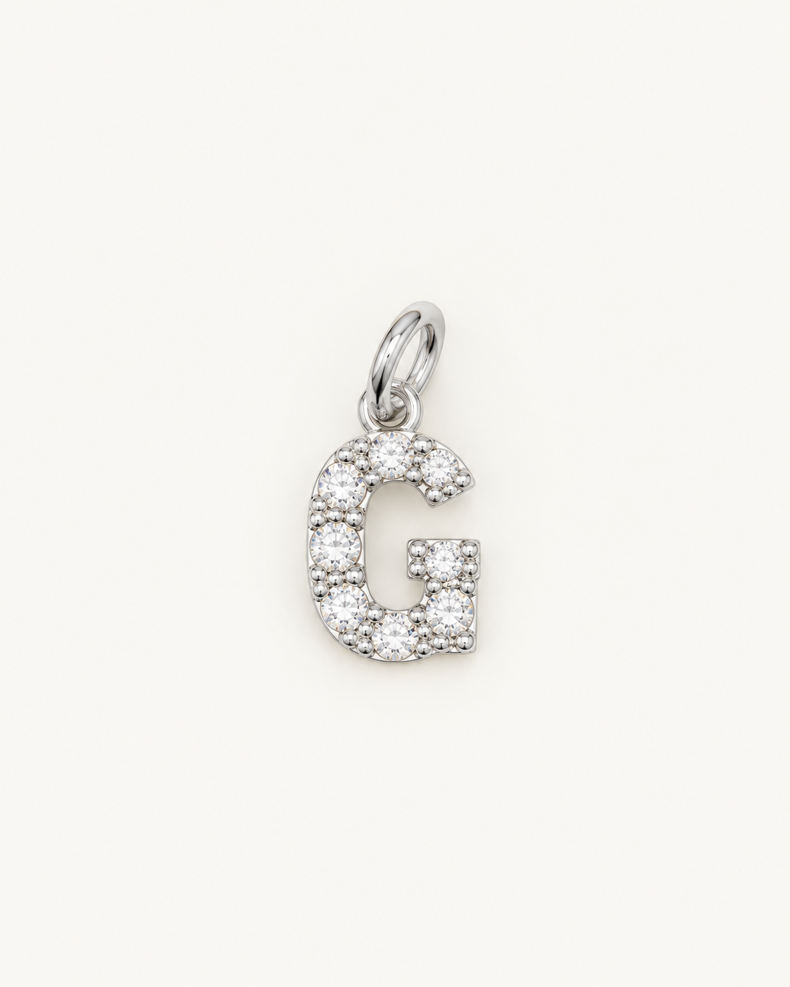 Inicial G con circonitas Silver BEOCCA