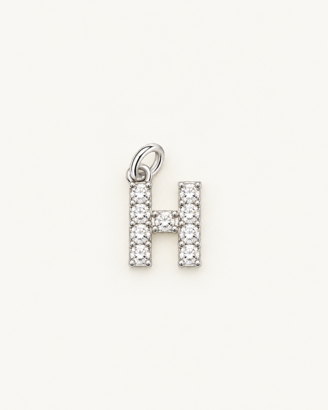 Inicial H con circonitas Silver BEOCCA