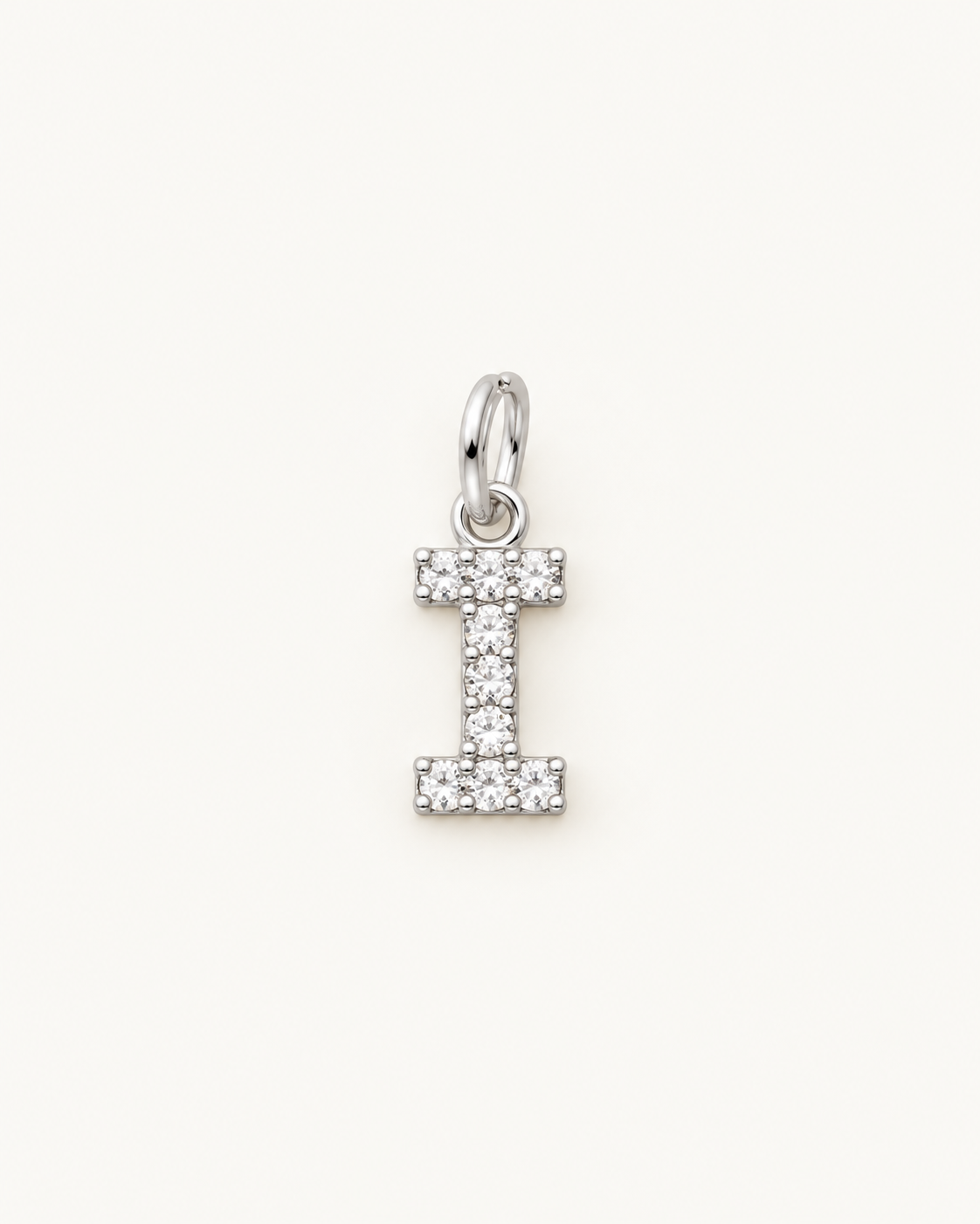Inicial I con circonitas Silver BEOCCA