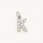 Inicial K con circonitas Silver BEOCCA