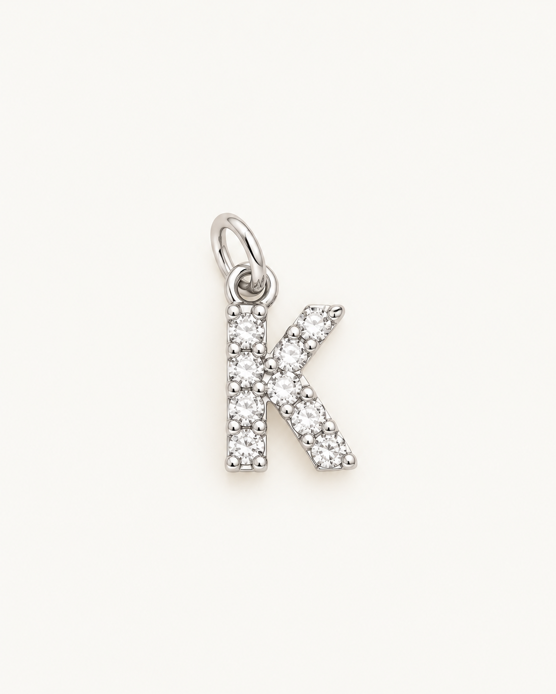 Inicial K con circonitas Silver BEOCCA