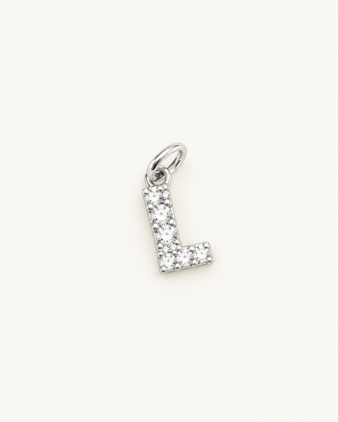 Inicial L con circonitas Silver BEOCCA