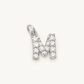 Inicial M con circonitas Silver BEOCCA