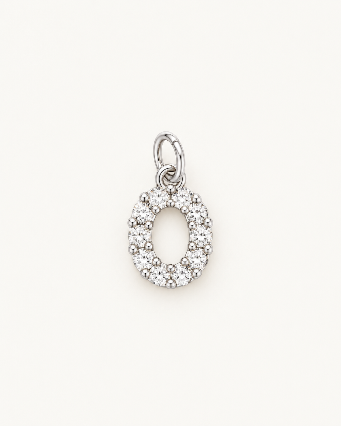 Inicial O con circonitas Silver BEOCCA