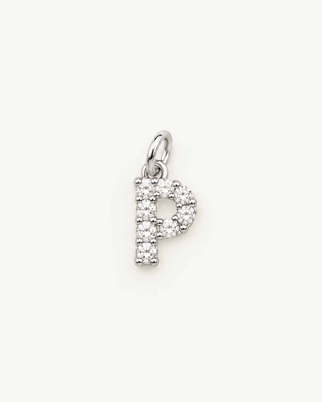 Inicial P con circonitas Silver BEOCCA