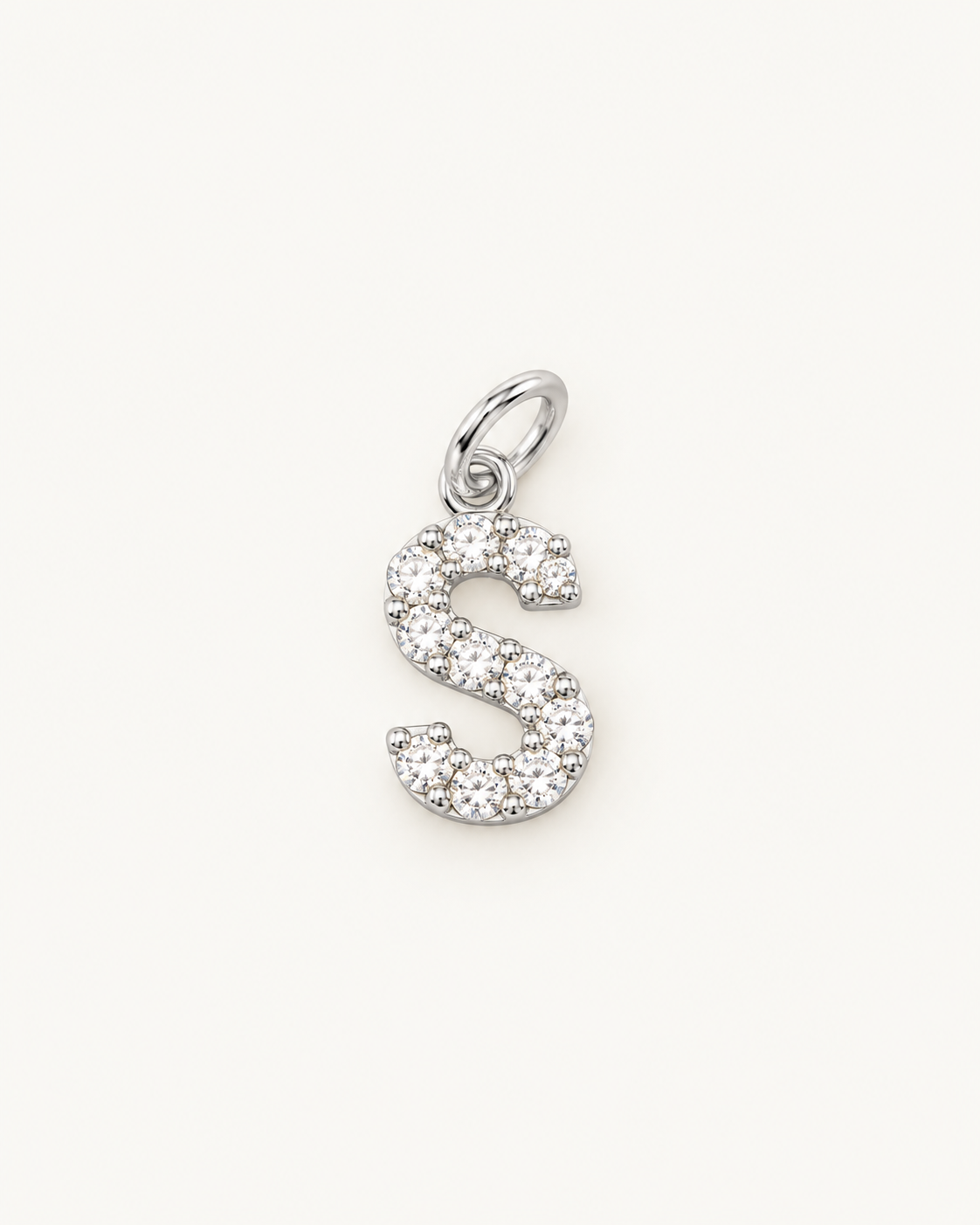 Inicial S con circonitas Silver BEOCCA