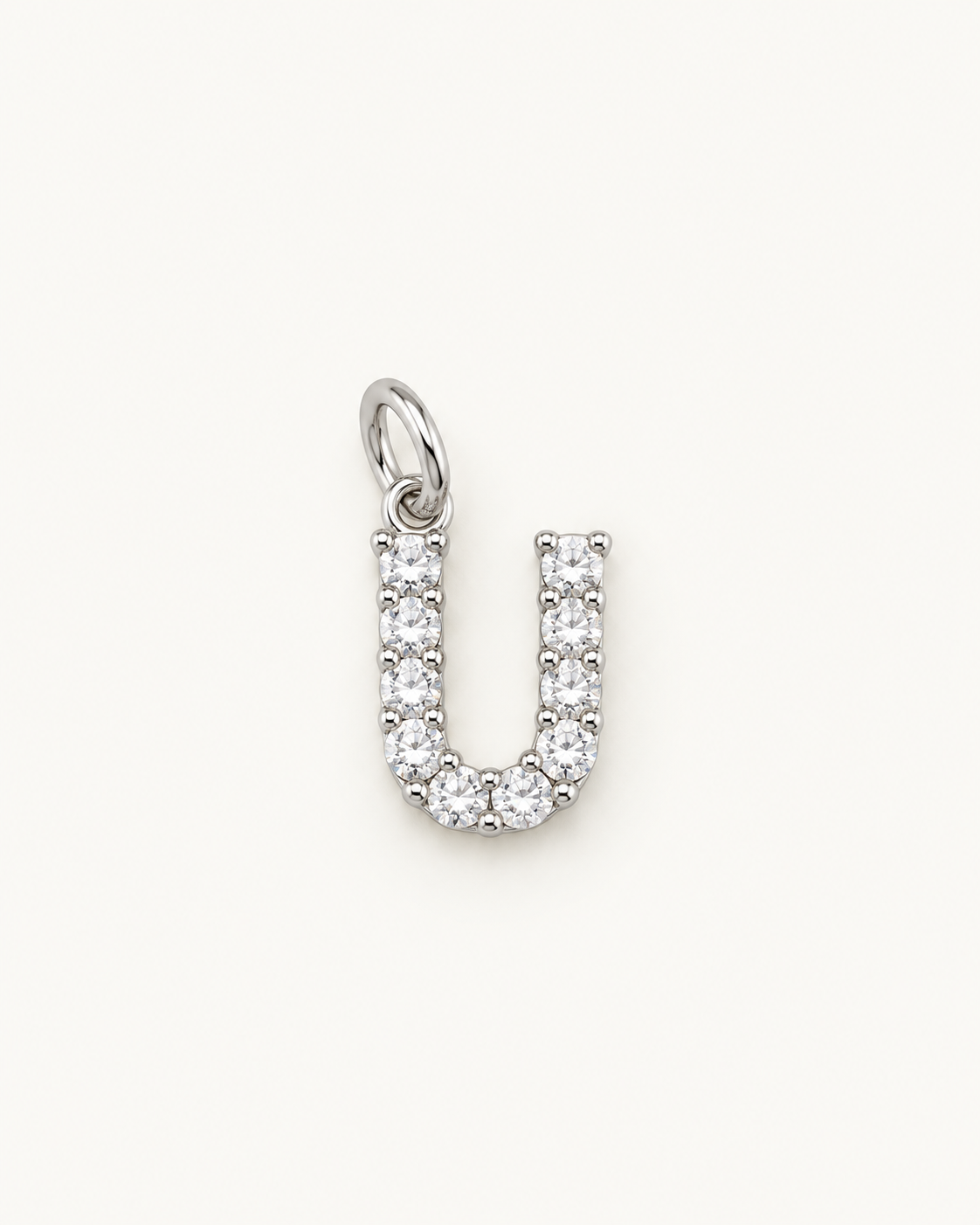Inicial U con circonitas Silver BEOCCA
