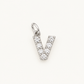 Inicial V con circonitas Silver BEOCCA