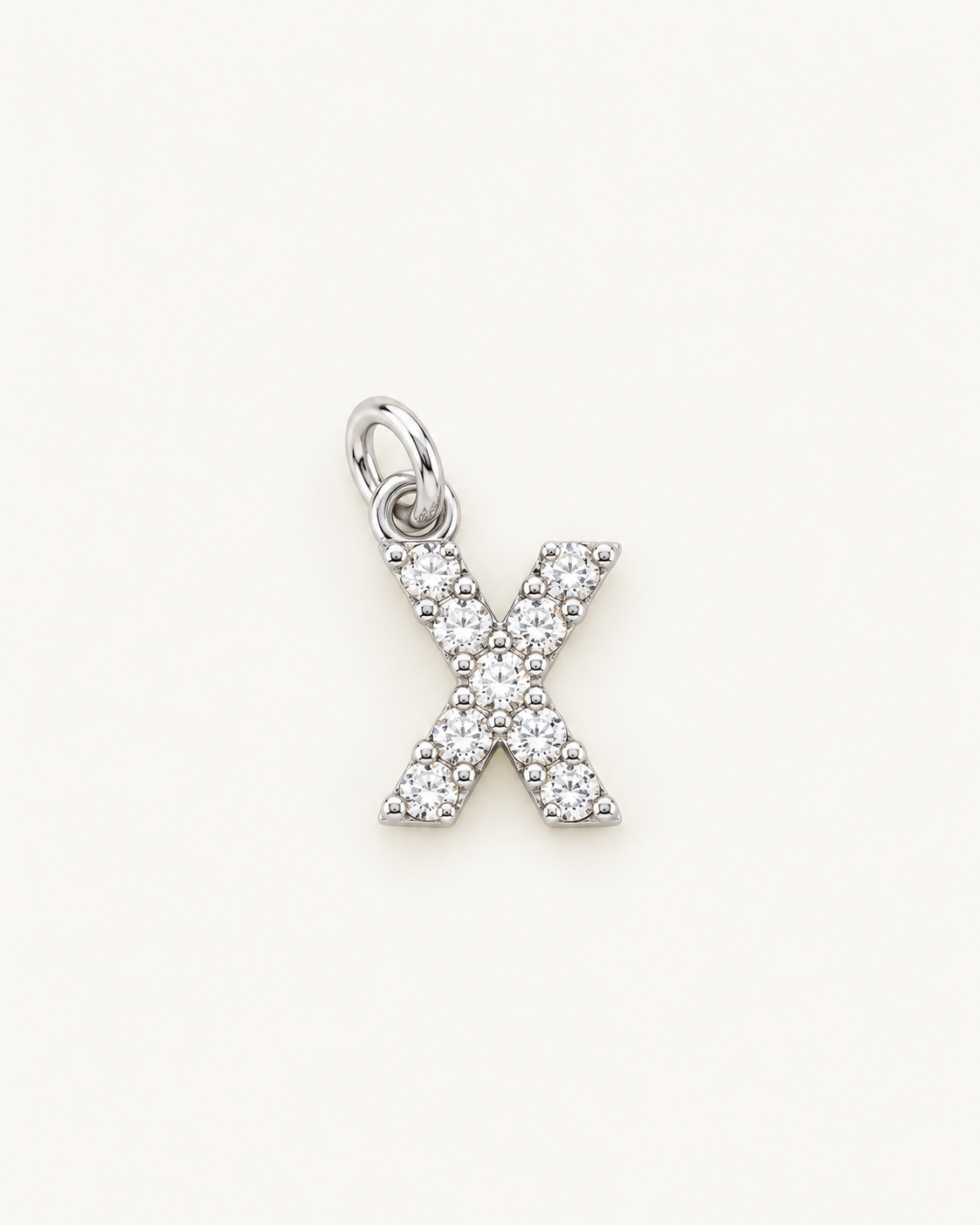 Inicial X con circonitas Silver BEOCCA
