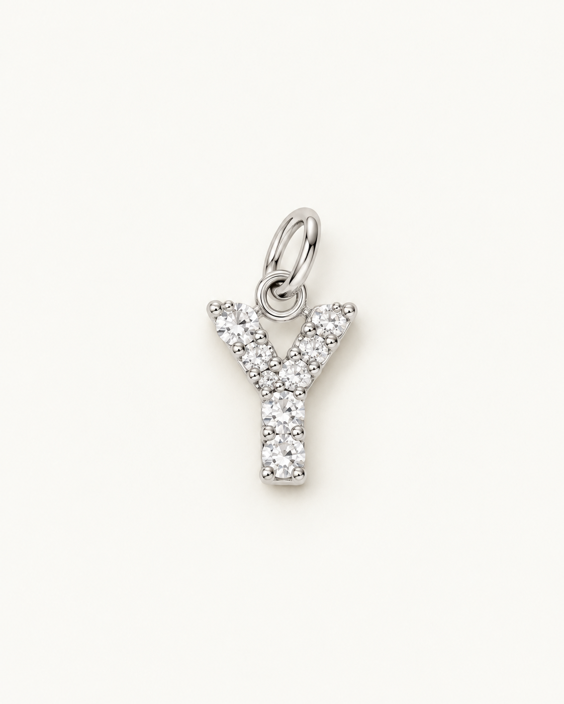 Inicial Y con circonitas Silver BEOCCA